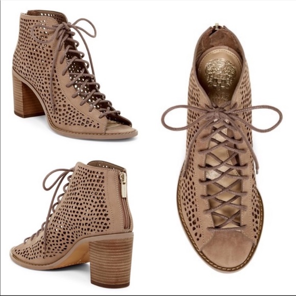 Vince Camuto Shoes - Vince Camuto Brown/Tan Tulina Lace Up Heeled Boot
